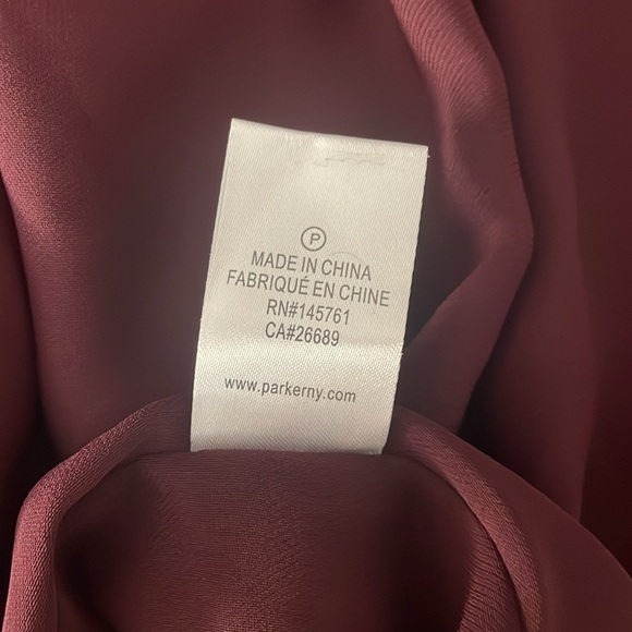 Parker Maroon Tangia Ruffle Detail Minidress size 4 - Picture 8 of 8